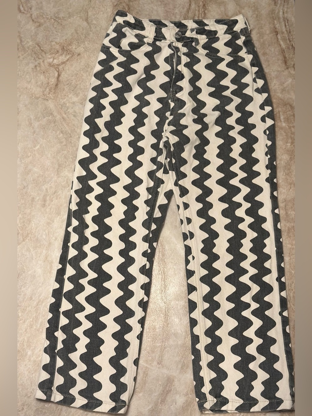 Cider | Wavy Stripe Print Jeans - Size S